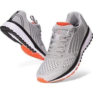 Whitin Lightweight Running Shoe Athletic Walking Sneakers Gray Orange (44) 10.5‎